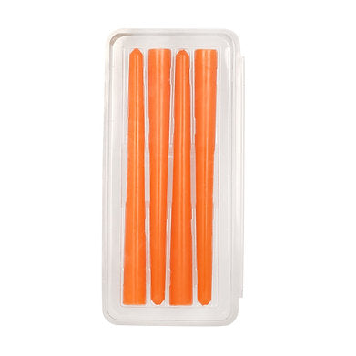 Parkash Candles Unscented Dripless Taper Candles Set of 4 Paraffin Wax (Orange)