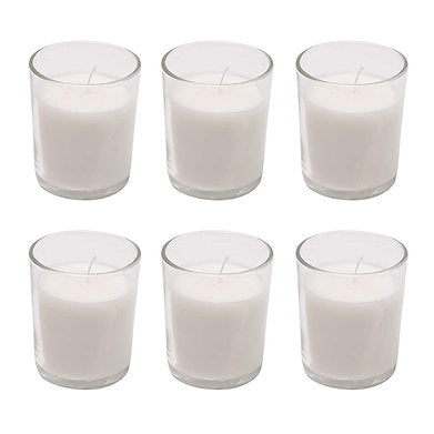 Votive Glass Candles, Pack of 6 (Unscented)