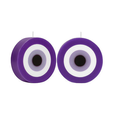 Parkash Candles Blue Evil Eye Candle Gift Set of 2 (Evil Eye - Round Purple)