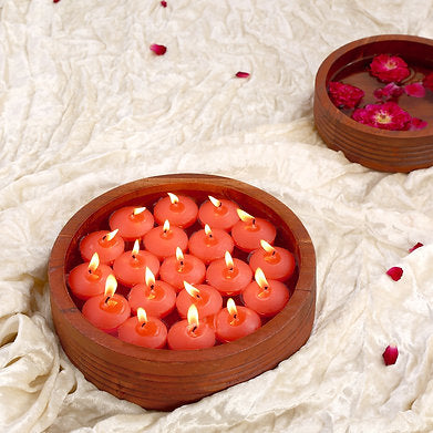 Floating Nuggets Small Candles Pack of 20 Decorative Candles (RED)