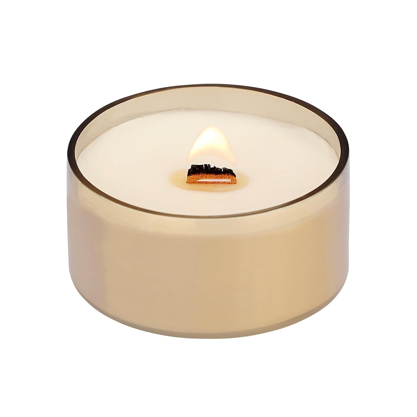 PROSPERRO LUMO by Parkash Candles Premium Scented Glass Candle for Home Decor || Wooden Wick || 100% Soy Wax (Jasmine)