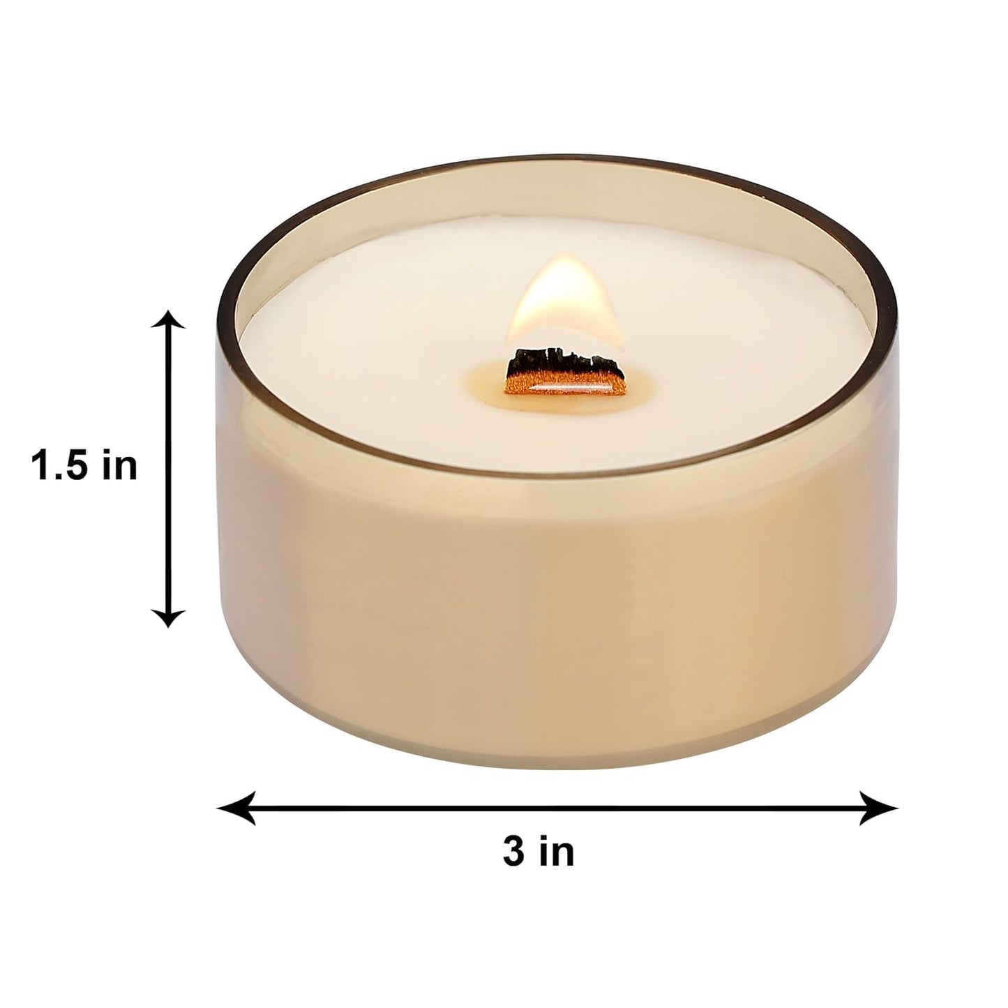 PROSPERRO LUMO by Parkash Candles Premium Scented Glass Candle for Home Decor || Wooden Wick || 100% Soy Wax (Jasmine)