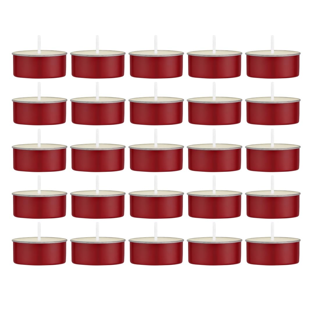 Prosperro Lumo by Parkash Candles Premium Soy Wax Scented Tea Light Set of 25 || Premium Organic Aroma Upto 5 Hours || Smokeless & Dripless Soy Wax Diya (Kesar Chandan)