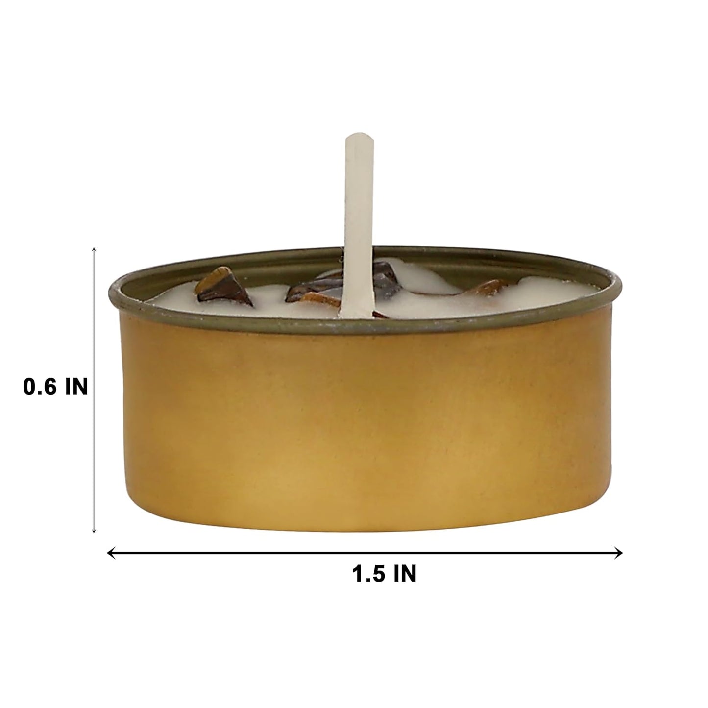 PROSPERRO LUMO by Parkash Candles Sacred Flames Scented Tealight Candles – 25 Healing Soy Wax Candles with Crystals – Aromatherapy & Manifestation (Tiger Eye)