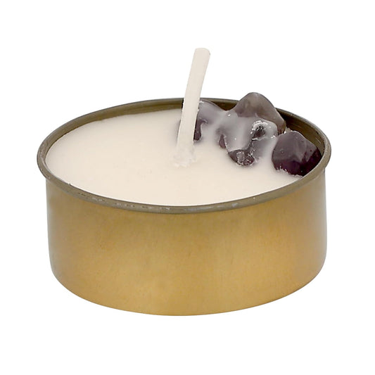 PROSPERRO LUMO by Parkash Candles Sacred Flames Scented Tealight Candles – 25 Healing Soy Wax Candles with Crystals – Aromatherapy & Manifestation (AMATHISYT)