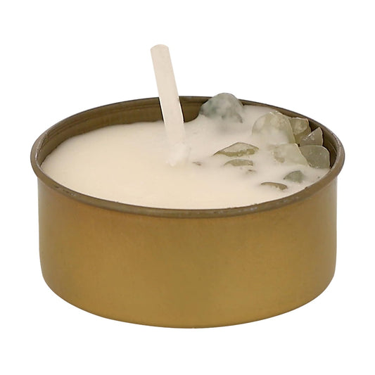 PROSPERRO LUMO by Parkash Candles Sacred Flames Scented Tealight Candles – 25 Healing Soy Wax Candles with Crystals – Aromatherapy & Manifestation (Green AVE)