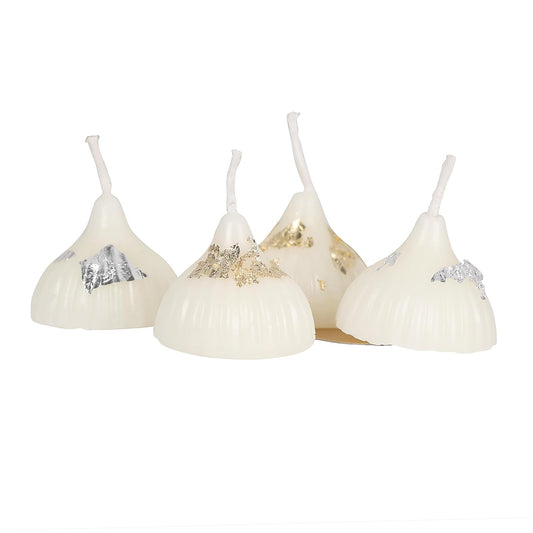 PROSPERRO LUMO by Parkash Candles Modak Shape Candle for Ganesh Chaturthi Decoration, Home Decoration, Birthday, Wedding | Unscented Premium Wax Candles Yellow & White Color (Pack of 6)