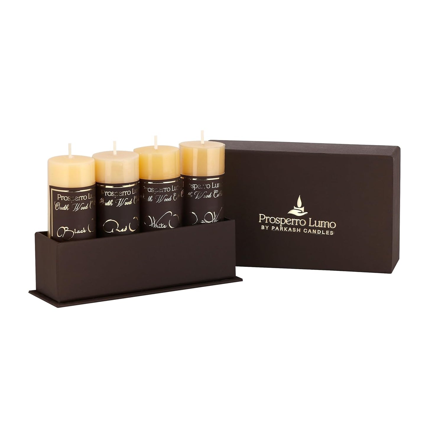 PROSPERRO LUMO by Parkash Candles Premium Scented Pillar Candles || Black Oudh || White Oudh || Oudh Wood || Red Oudh ||
