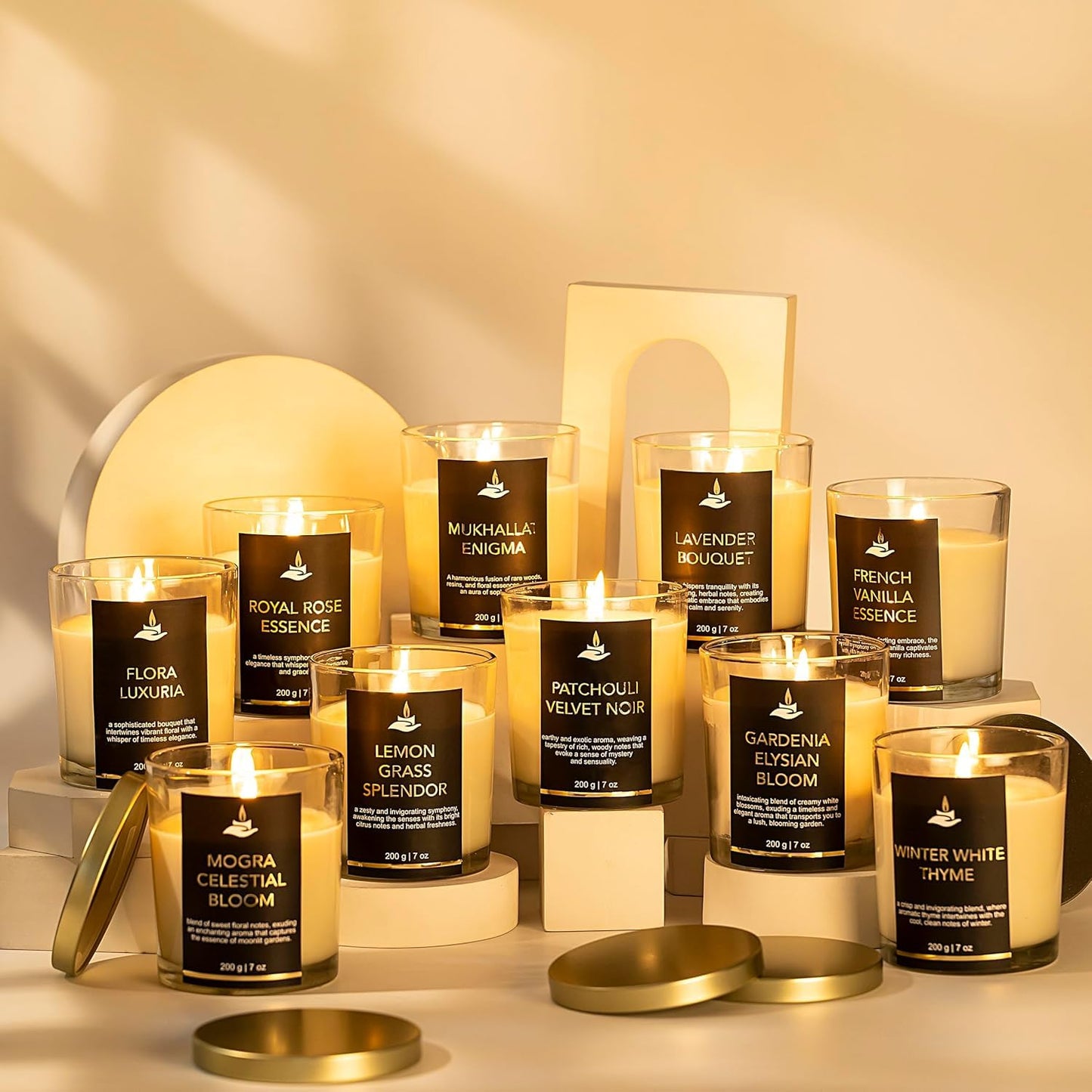 PROSPERRO LUMO by Parkash Candles Premium Scented Soy Wax Candle 200 gm 25-30 Hrs Luxury Aroma Therapy Votive Jar Scented Candles for Home Decor Gift Set (Lavender Bouquet)