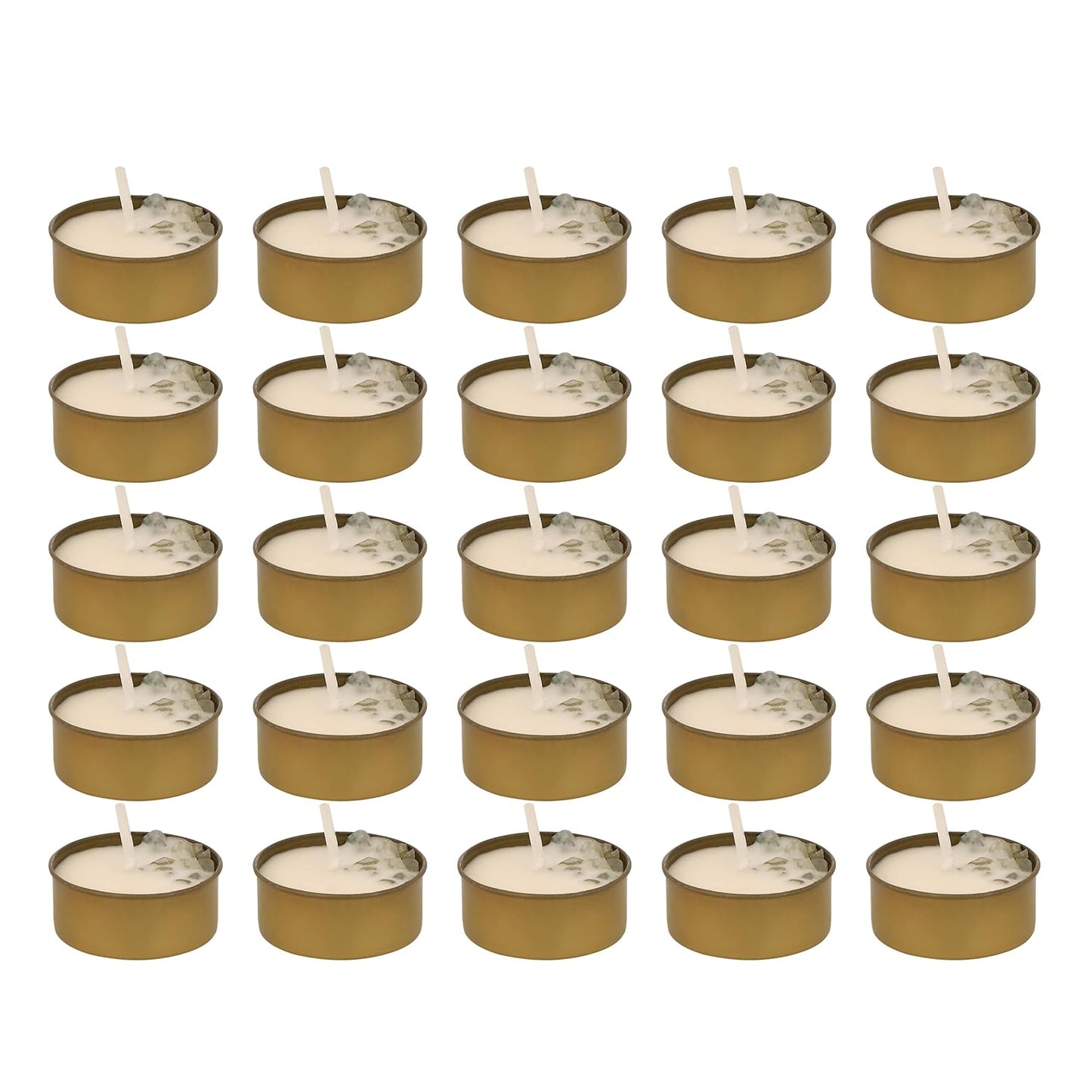 PROSPERRO LUMO by Parkash Candles Sacred Flames Scented Tealight Candles – 25 Healing Soy Wax Candles with Crystals – Aromatherapy & Manifestation (Green AVE)