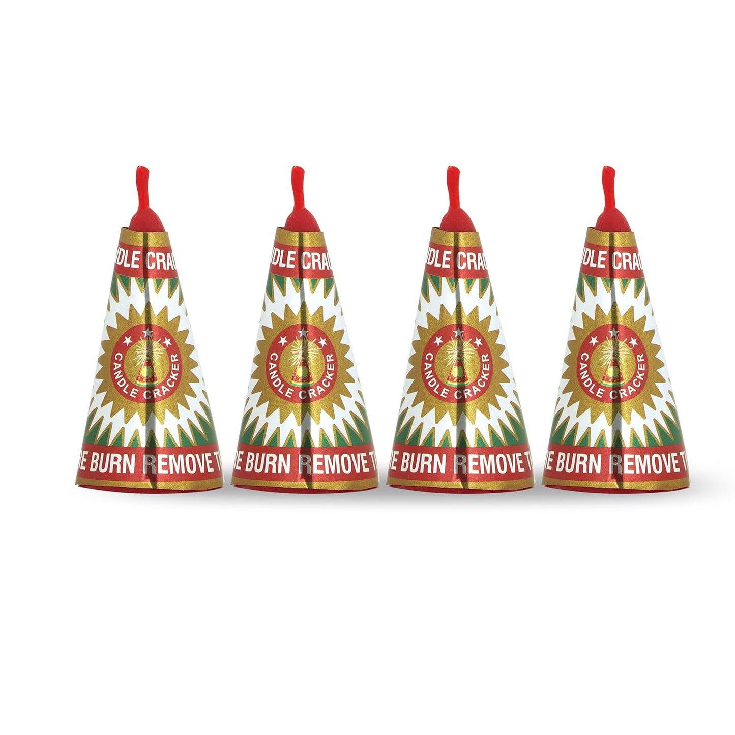 PROSPERRO LUMO by Parkash Candles Anaar Cracker Decorative Candle | Pack of 4 | Long-Lasting Unscented Festival Candles (10 Hours Burn)