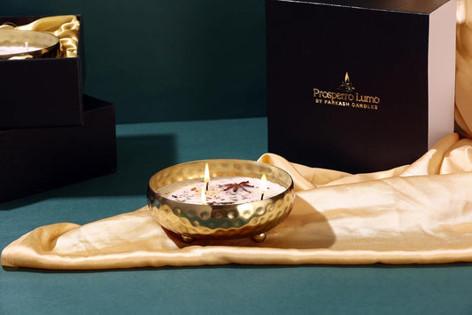 Prosperro Lumo by Parkash Candles Premium Midnight Ember Luxe Bowl Candle – Tobacco, Leather & Lust || Home Decor