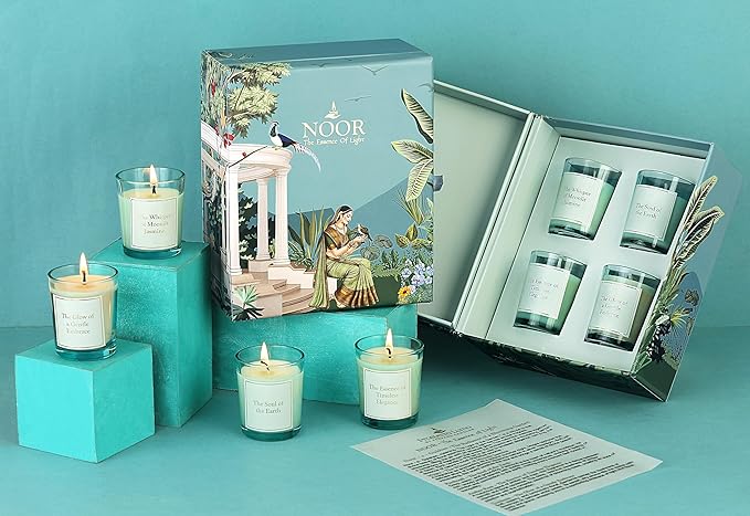 PROSPERRO LUMO by Parkash Candles Noor Luxury Scented Candle Gift Set – Soy Wax Jar Candles with Floral & Earthy Fragrances | Premium Wellness Collection (4)