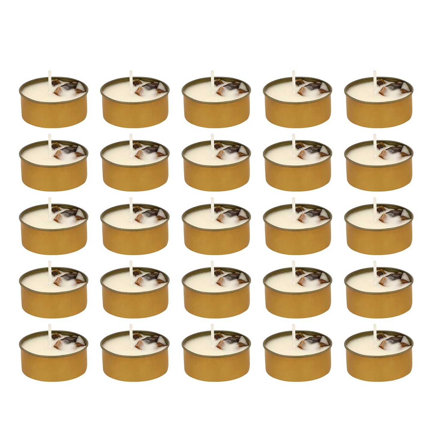 PROSPERRO LUMO by Parkash Candles Sacred Flames Scented Tealight Candles – 25 Healing Soy Wax Candles with Crystals – Aromatherapy & Manifestation (Tiger Eye)