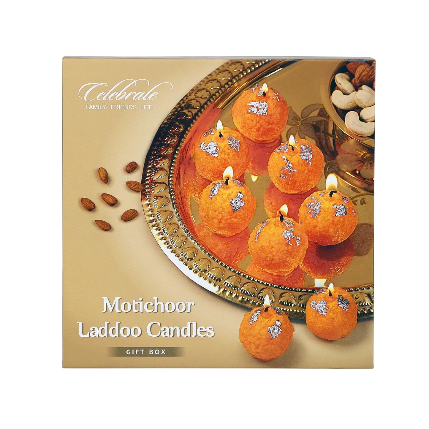 Prosperro Lumo by Parkash Candles Premium Giftbox Ladoo Candle || Hand Poured || Motichur Laddoo Candles Giftbox || Decorative Candle 100% Paraffin Wax || Set of 16 - Unscented