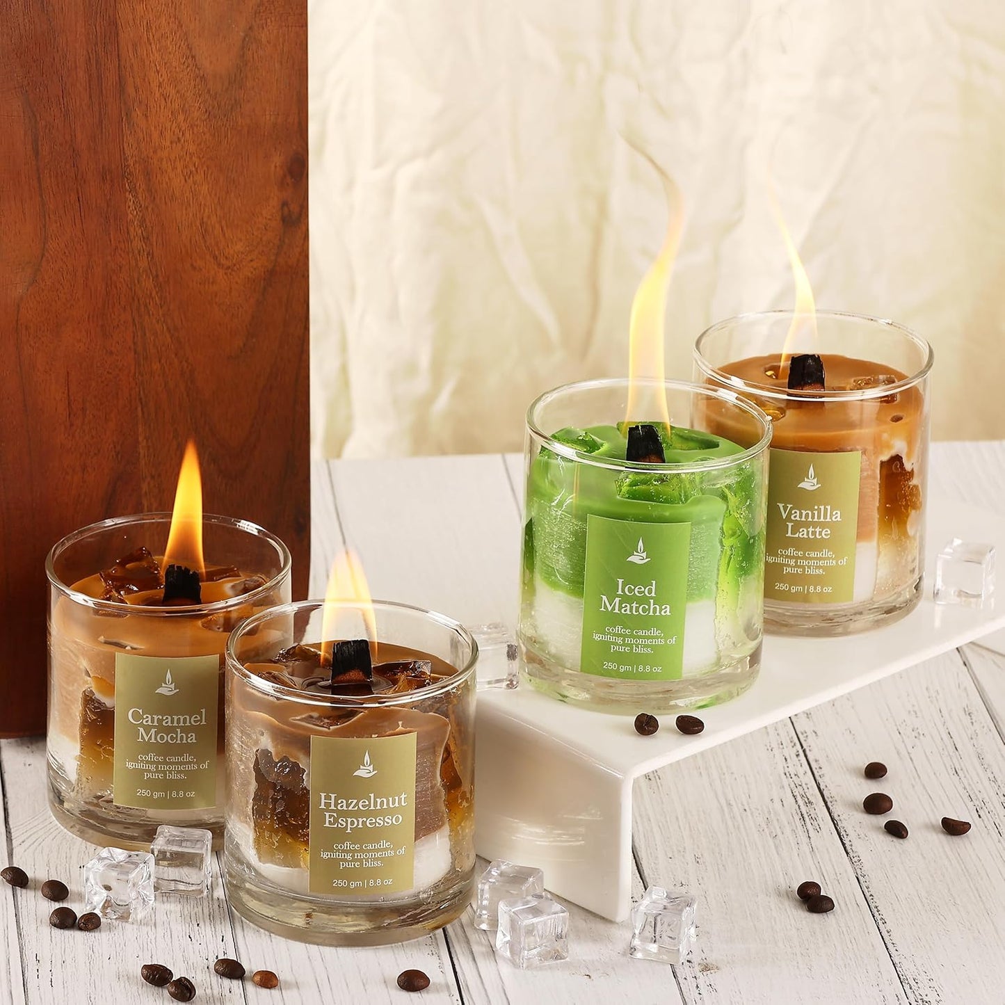 PROSPERRO LUMO by Parkash Candles Premium Scented Coffee Jar Candle | 35 Hour Burn Time | Long Lasting Premium Candle | Ideal for Home Décor, Gifting & Aromatherapy (ICED Matcha)