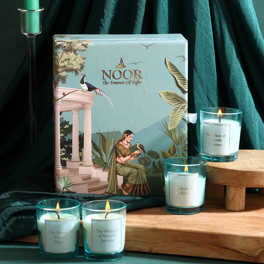 PROSPERRO LUMO by Parkash Candles Noor Luxury Scented Candle Gift Set – Soy Wax Jar Candles with Floral & Earthy Fragrances | Premium Wellness Collection (4)