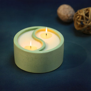 Parkash Candles Yin Yang Scented Candle || Home Decoration || Winter White