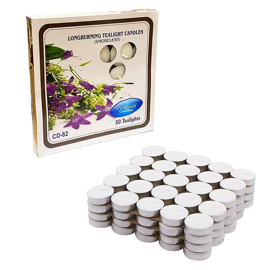 Parkash Candles Paraffin Wax Candles Tea Lights, Unscented (2.5hr) (Set of 100)