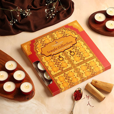 Prospero Lumo Premium Soy Wax Scented Tea Light Set of 25 (KESAR CHANDAN)