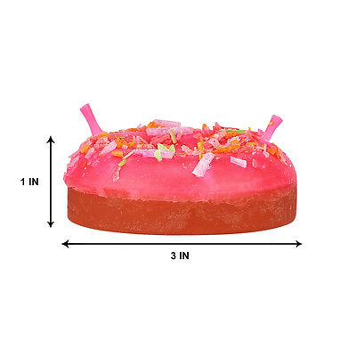 Unscented Donuts Candle for Home Decor Paraffin Wax (Strawberry - Pink)