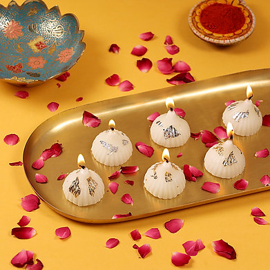 Modak Shape Candle for Home Decoration Set of 6