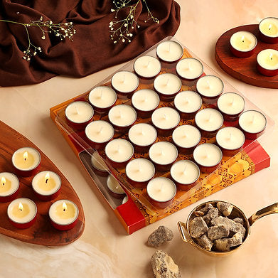 Prospero Lumo Premium Soy Wax Scented Tea Light Set of 25 (LOBAN)