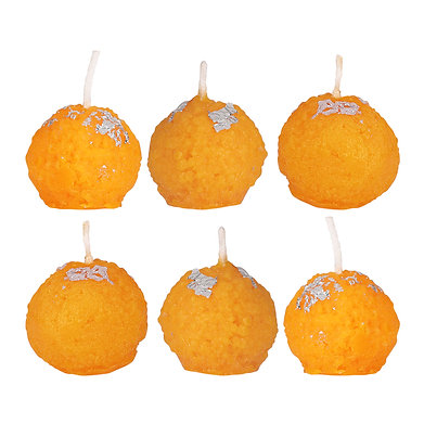 Ladoo Candle Hand Poured Motichur laddu Candles Set of 6
