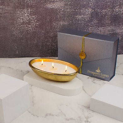 Parkash Candles Luxury Votive 3 Wick Scented Candle || Mahogany Teak Wood