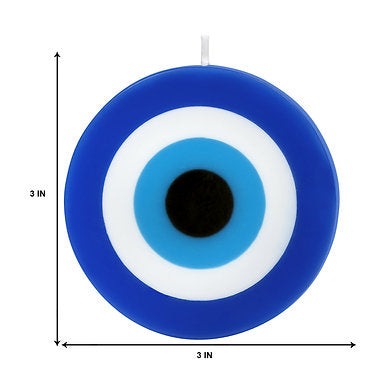 Parkash Candles Blue Evil Eye Candle Gift Nazar Set of 2 (Evil Eye - Round)
