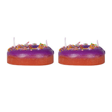 Unscented Donuts Candle for Home Decor Paraffin Wax (Sweet Potato - Purple)