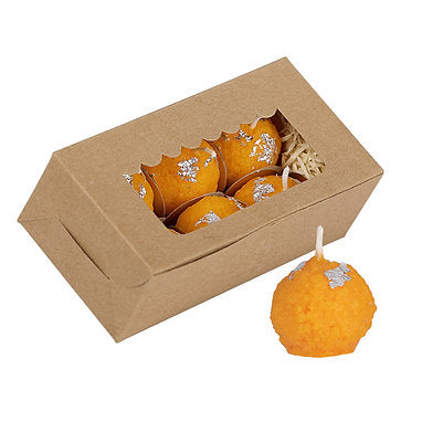 Ladoo Candle Hand Poured Motichur laddu Candles Set of 6