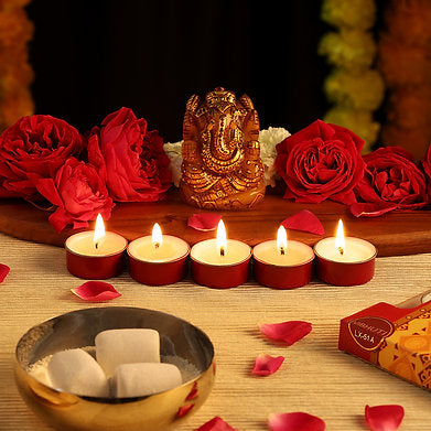 Prospero Lumo Premium Soy Wax Scented Tea Light Set of 25 (VIBHUTI)