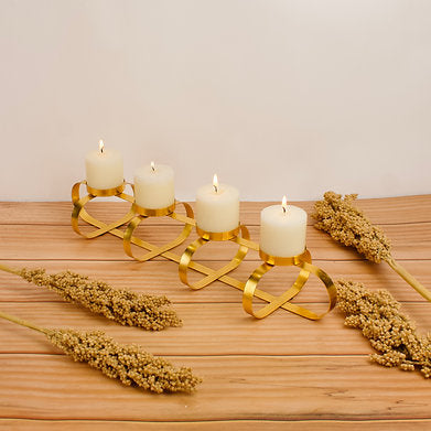 Parkash Candles Premium Rose Scented Pillar Candles with Stylish Stand