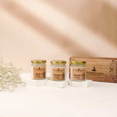 Parkash Candles Golden Scented Candles Gifts Set, 3 Pcs || Paraffin Wax