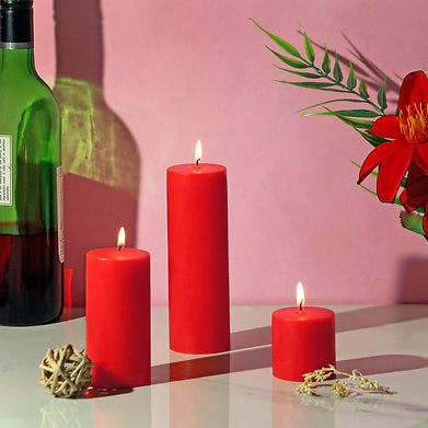 Parkash Candles Unscented Pillar Candles Set of 3 || 2x2, 2x4, 2x6 Inches ||