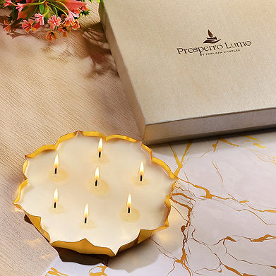 Parkash Candles Premium 7 Wick Scented Bowl Candle || Soy Wax || Vanilla Oudh