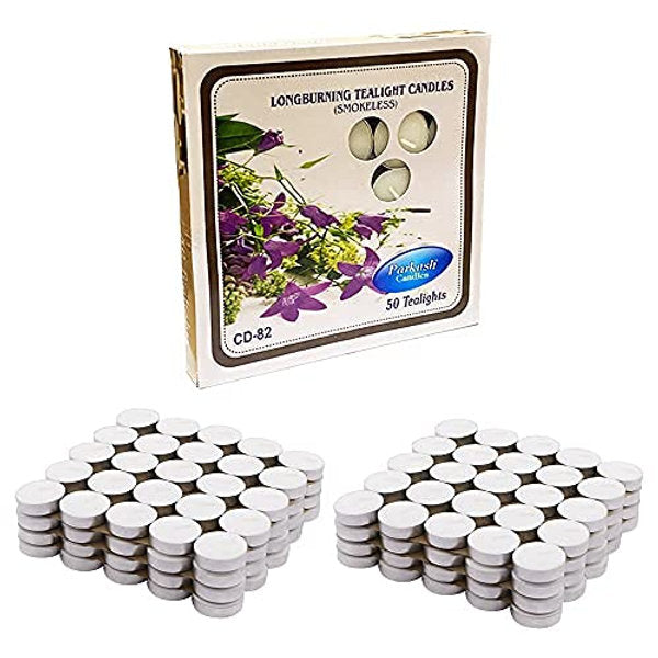 Parkash Candles Paraffin Wax Candles Tea Lights, Unscented (2.5hr) (Set of 200)