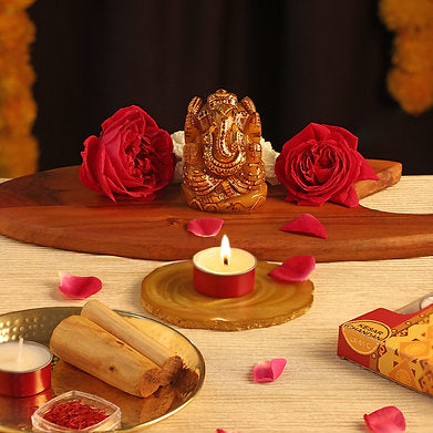 Prospero Lumo Premium Soy Wax Scented Tea Light Set of 25 (KESAR CHANDAN)